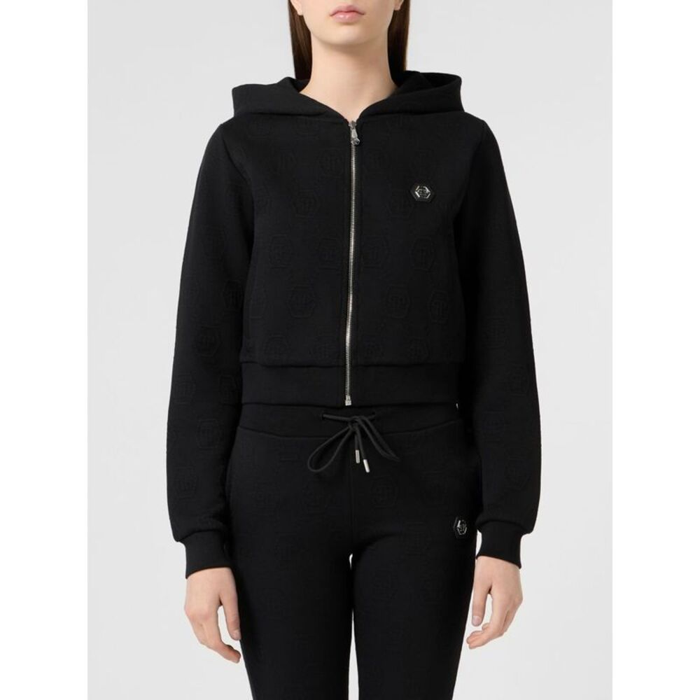 Philipp Plein Women Philipp Plein Relaxed Fit Zip-Up Hoodie With Contrast Logo